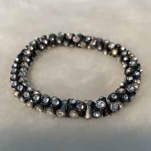 Stella & Dot Silver and Black Crystal Bracelet